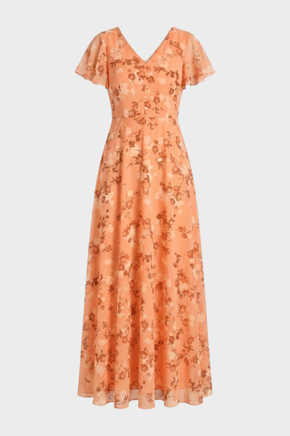 Women's Floral Maxi | Flutter Sleeve