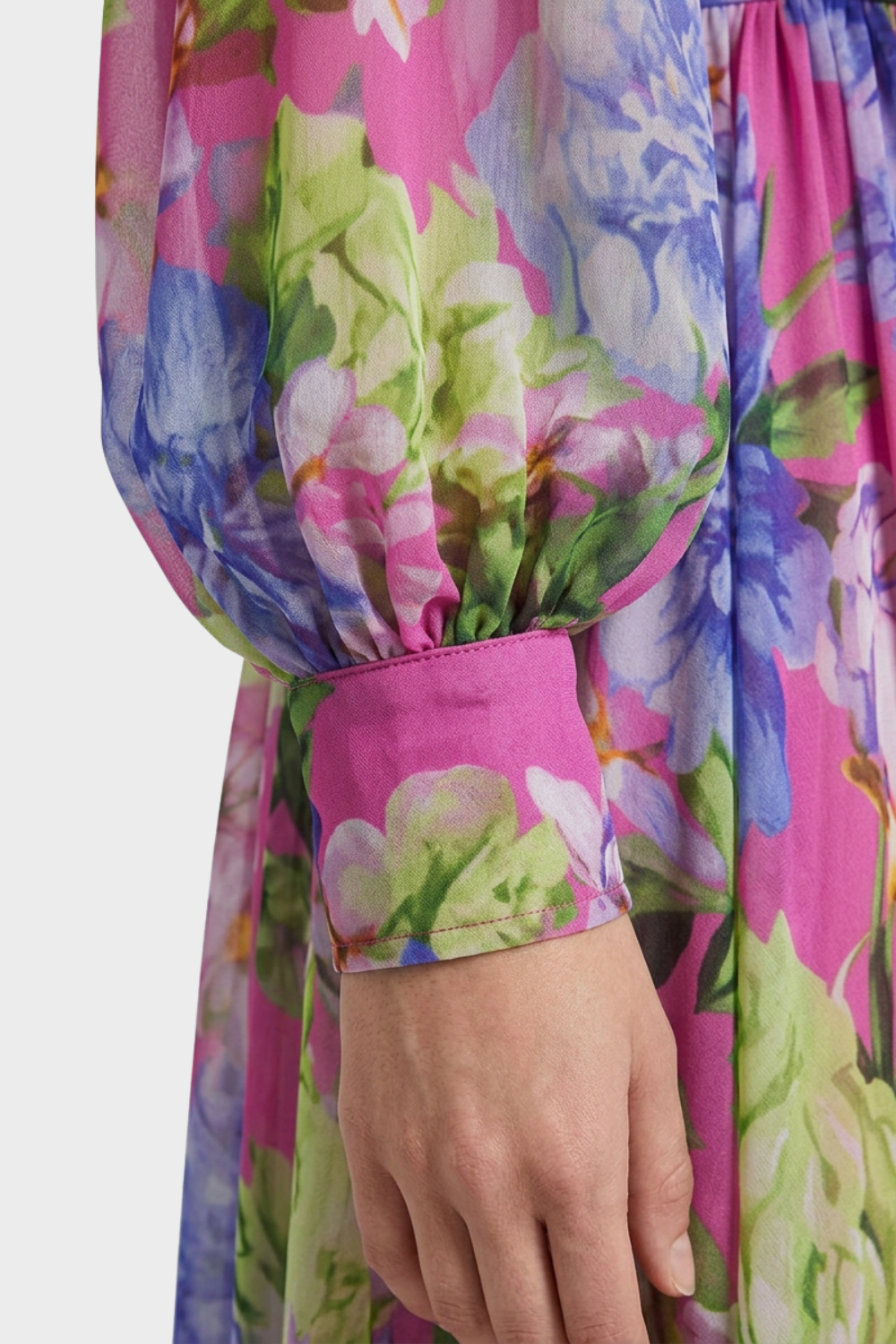 Women's One-Shoulder Maxi Dress with Floral Pattern