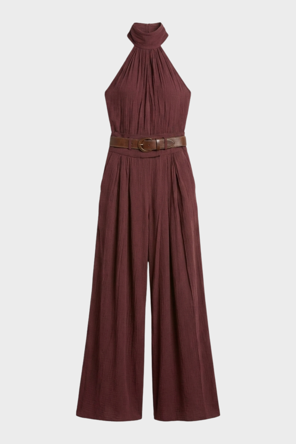 Women's High-Neck Jumpsuit | Wide-Leg