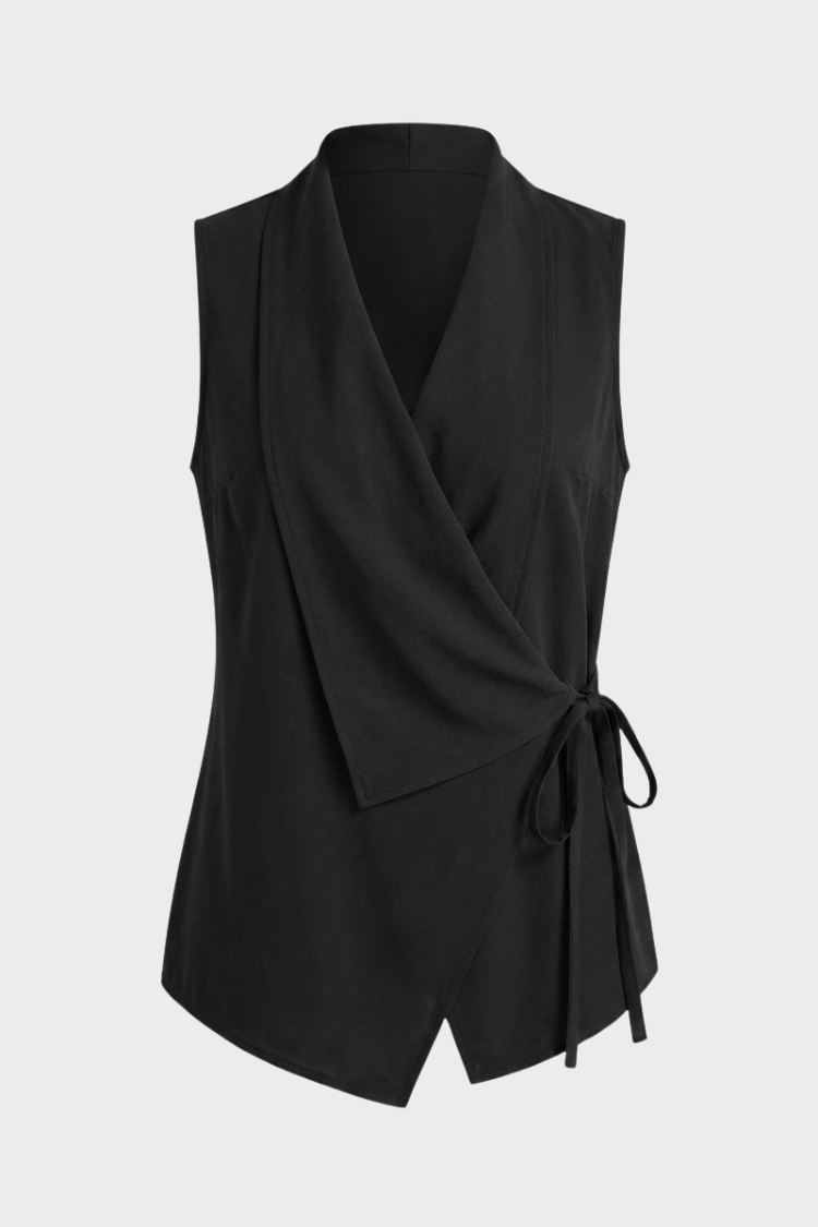 Women's Linen-Look Wrap Top | V-Neck