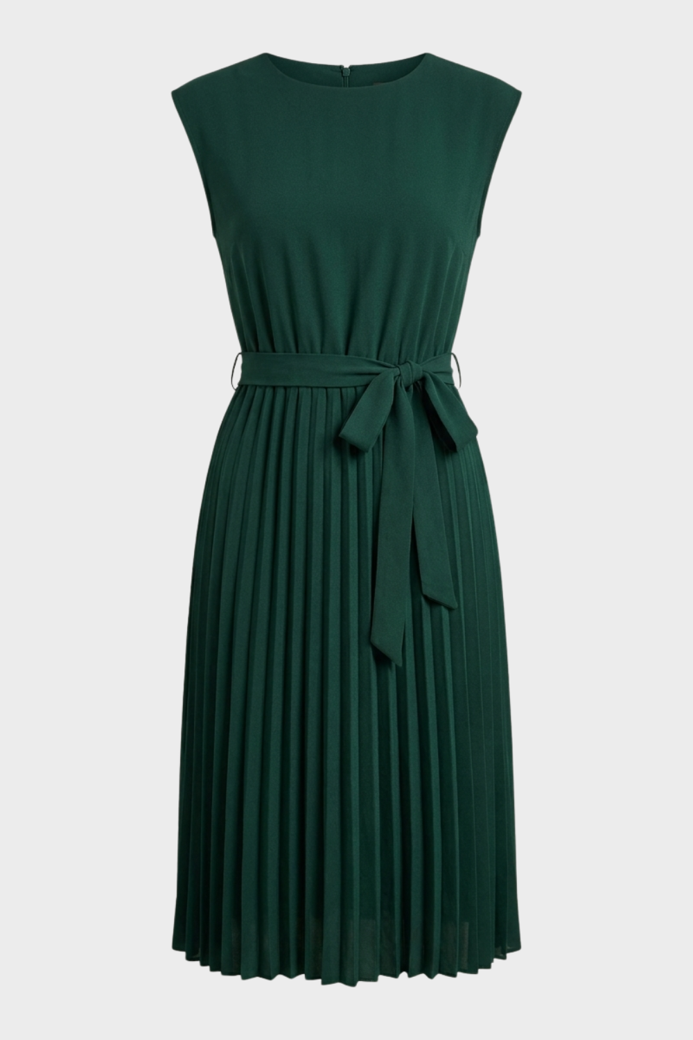 Women's Pleated Midi Dress | Belted