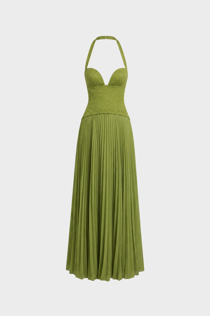 Women's Corset Pleated Maxi | Halter