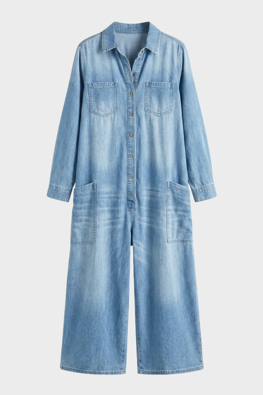 Women's Denim Jumpsuit | Collared