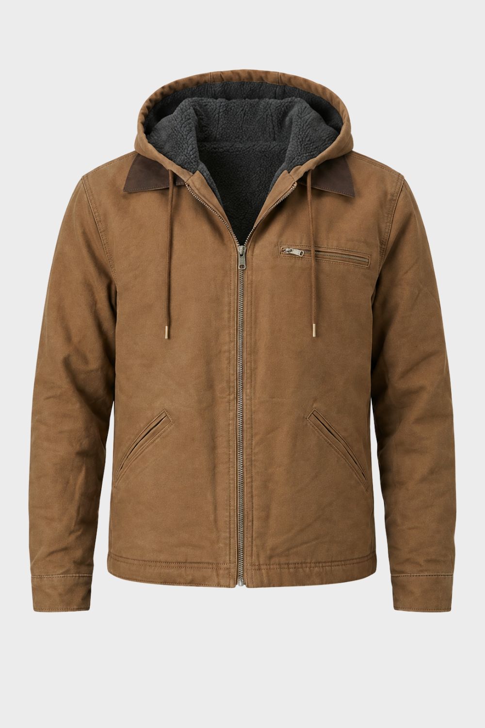 Men's Hooded Utility Jacket | Zip Front