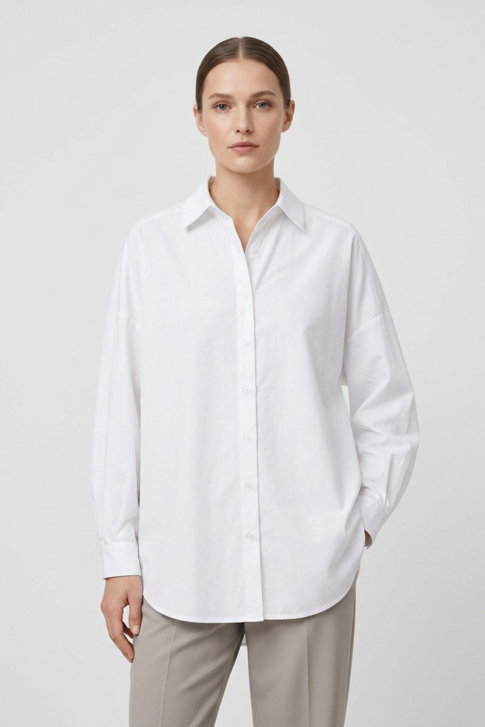 Women's Long Sleeve Shirt Blouse with Collar