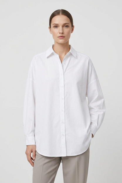 Women's Long Sleeve Shirt Blouse with Collar