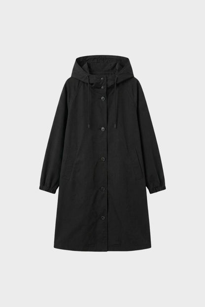 Women's Hooded Raincoat | Button-Front