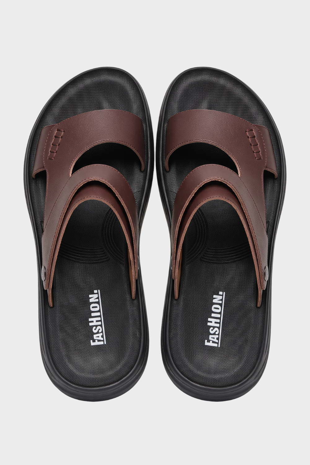 Men's Leather Sandals with Adjustable Strap