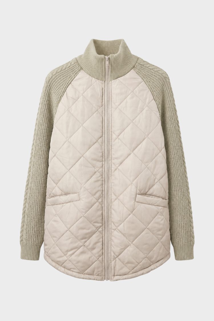 Women's Quilted Jacket | Ribbed Collar