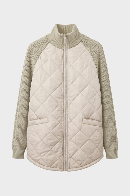 Women's Quilted Jacket | Ribbed Collar