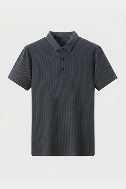 Men's Short Sleeve Polo Shirt with Button Placket