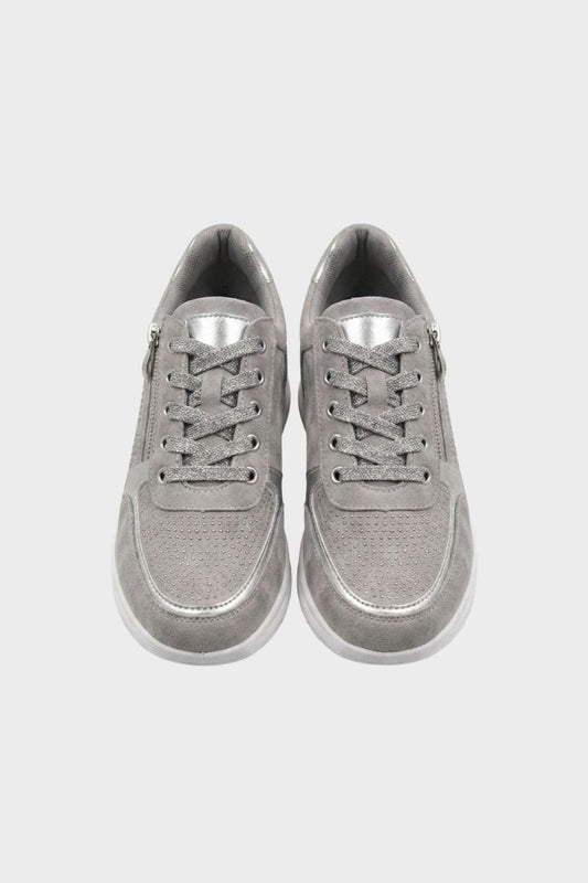 Women's Sneakers with Zip and Laces