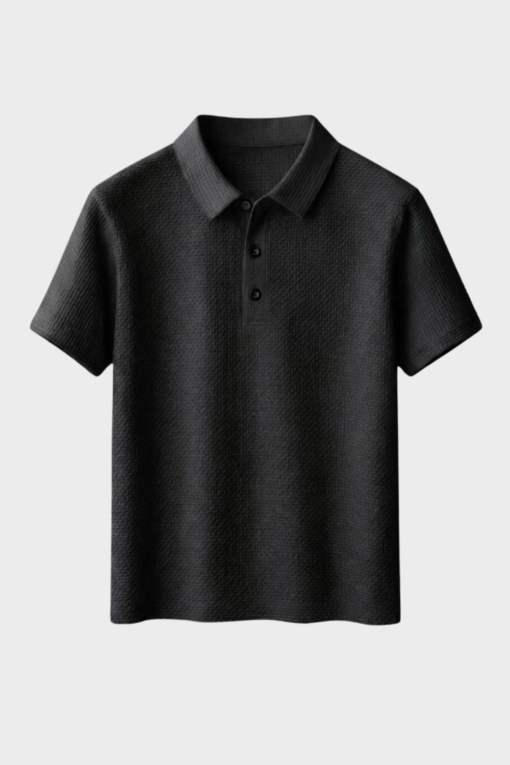 Men's Short Sleeve Polo Shirt with Button Placket