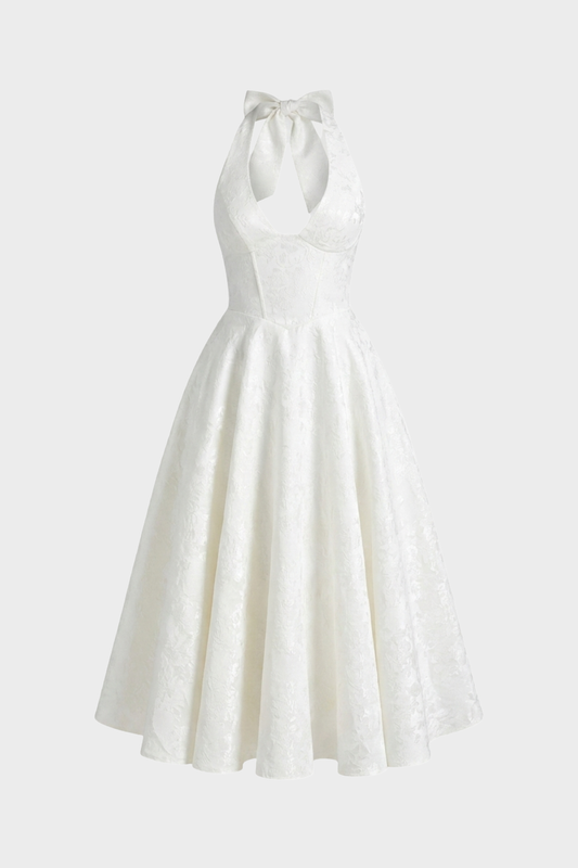 Women's Halter Midi Dress | Full Skirt