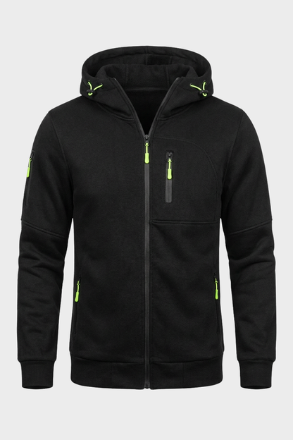 Men's Zip-Up Hoodie Jacket | Chest Pocket