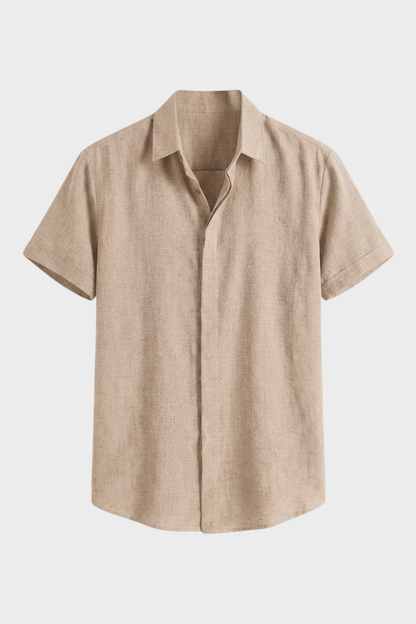 Men's Short Sleeve Shirt with Kent Collar