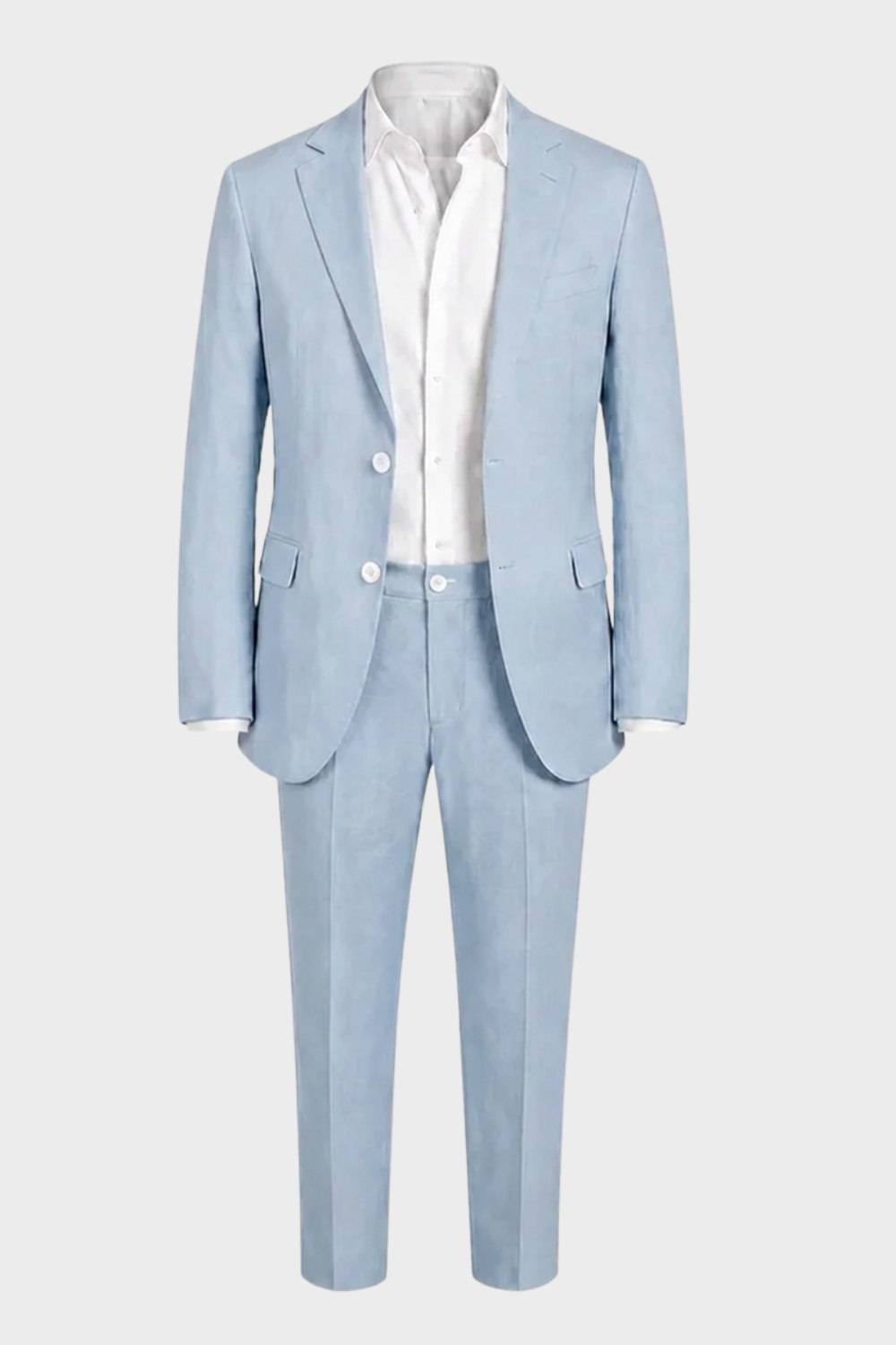 Men's Suit Two-Piece with Notched Lapel and Button Placket