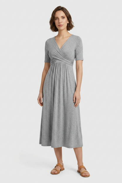 Women's Wrap Midi Dress | V-Neck