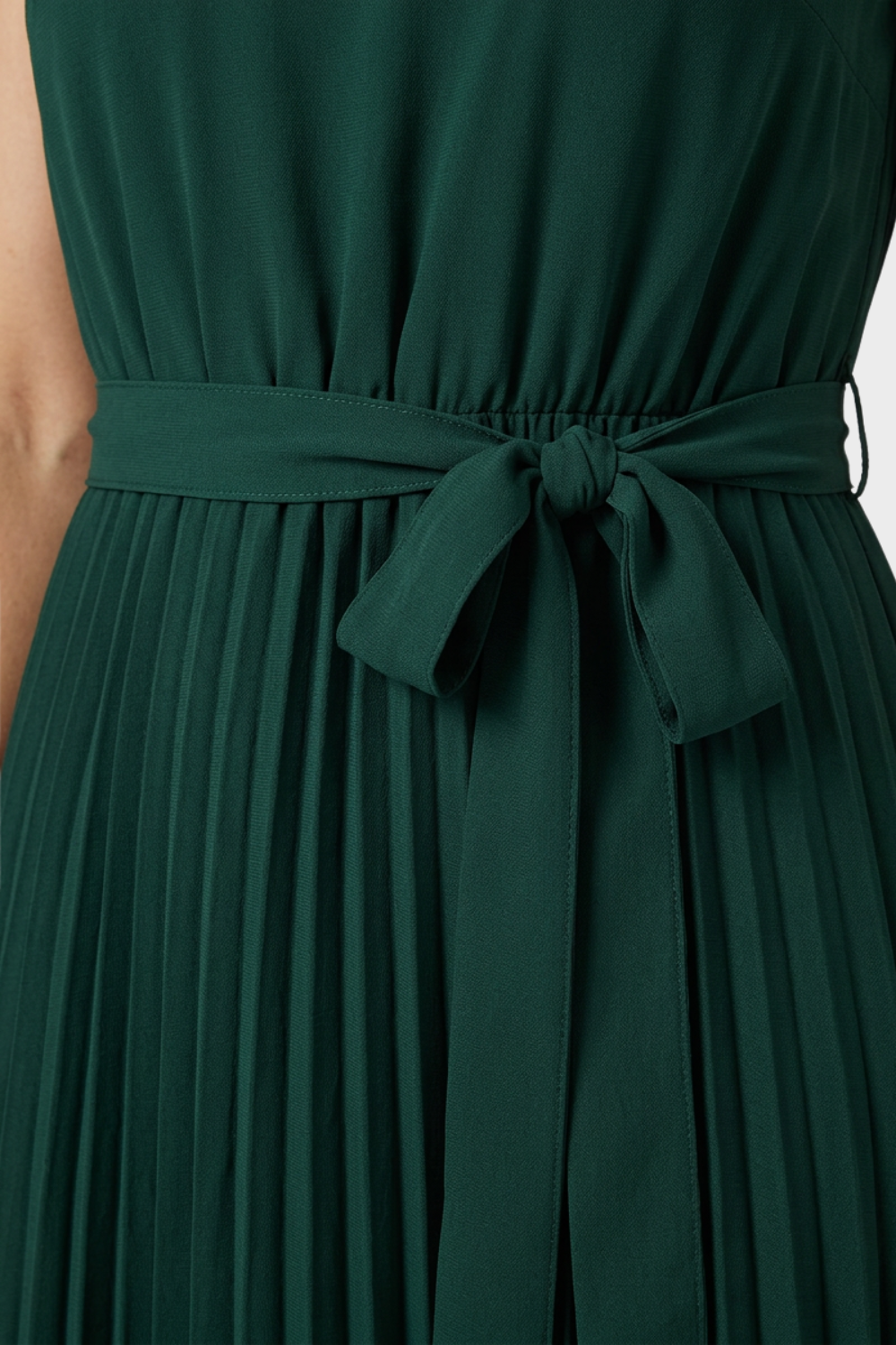 Women's Pleated Midi Dress | Belted