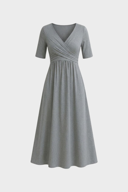 Women's Wrap Midi Dress | V-Neck