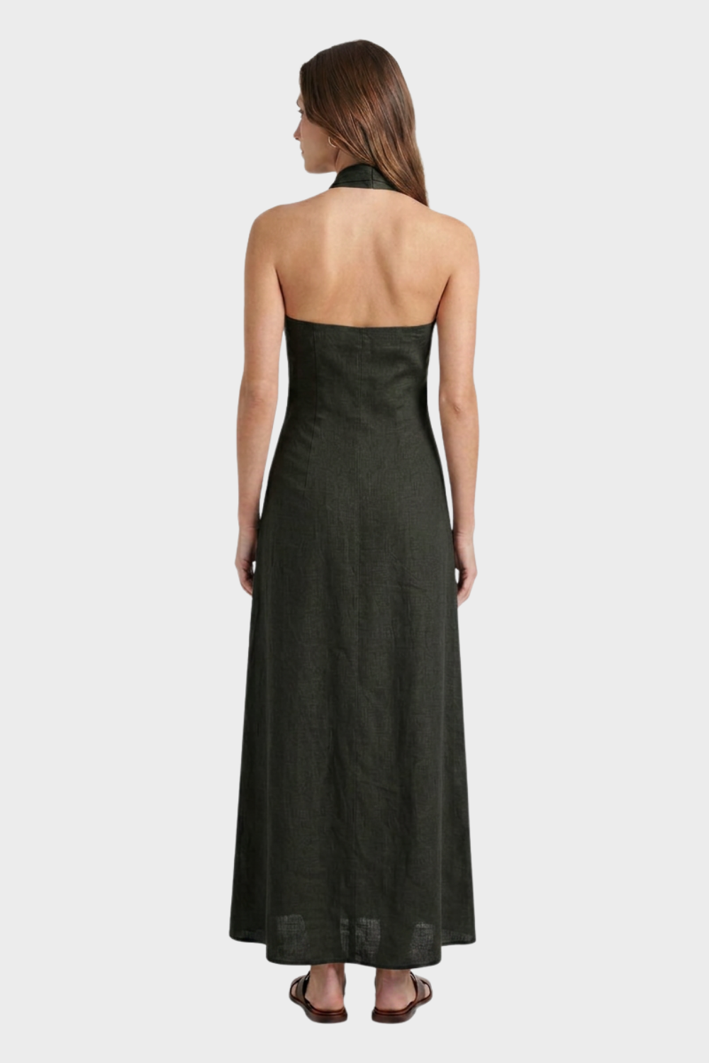 Women's Cross-Halter Maxi | Linen-Look