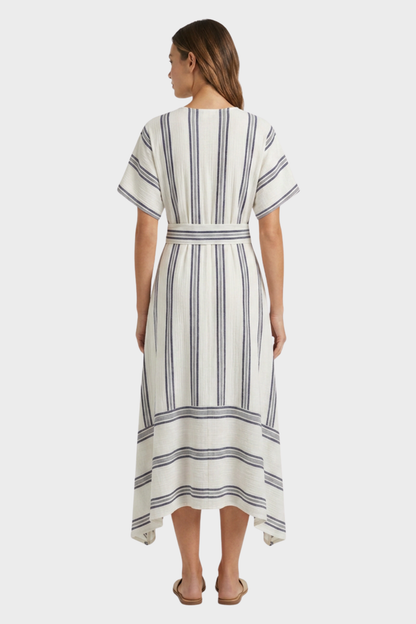 Women's Striped Wrap Maxi | V-Neck