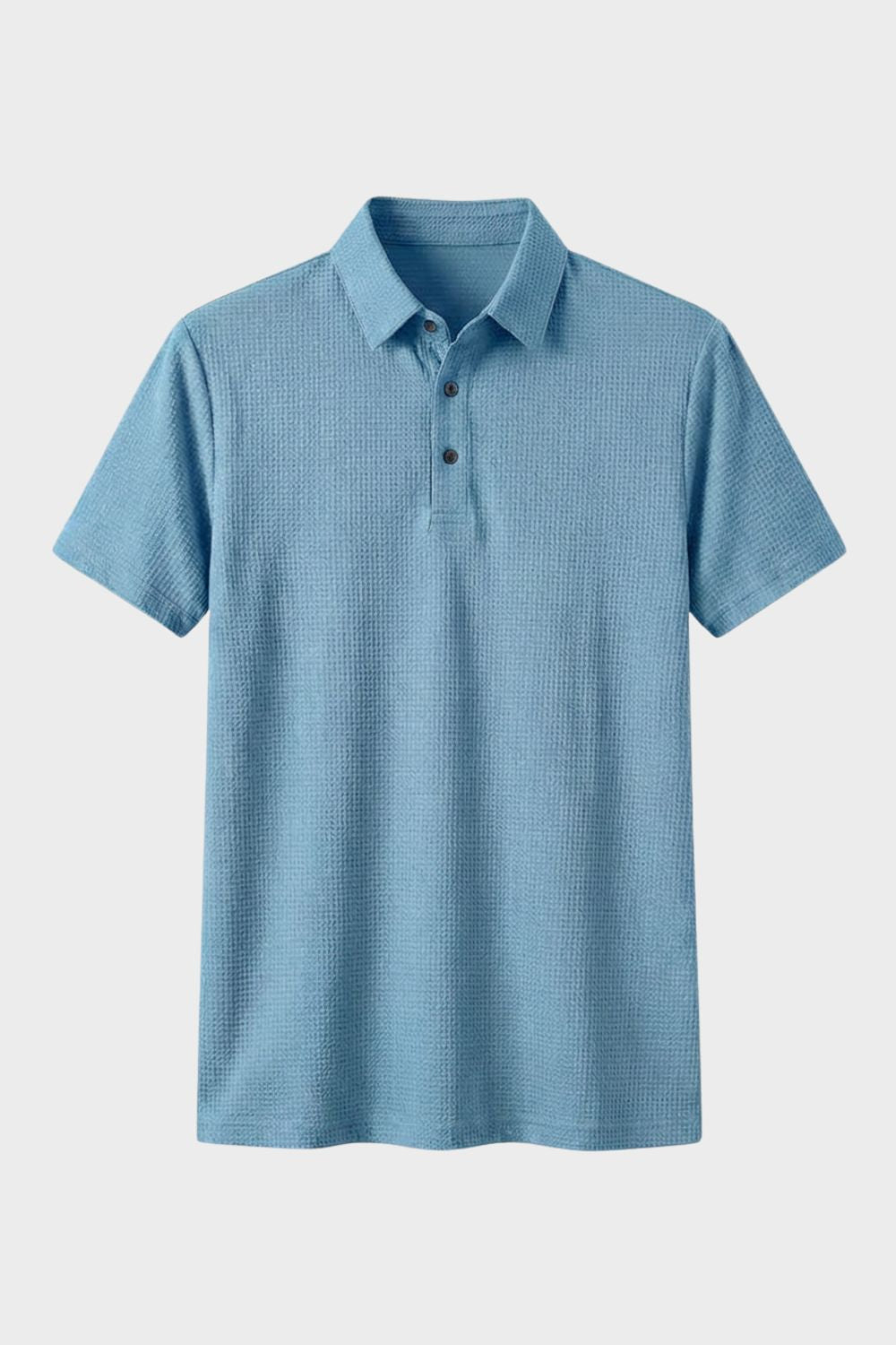 Men's Short Sleeve Polo Shirt with Button Placket