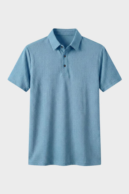 Men's Short Sleeve Polo Shirt with Button Placket
