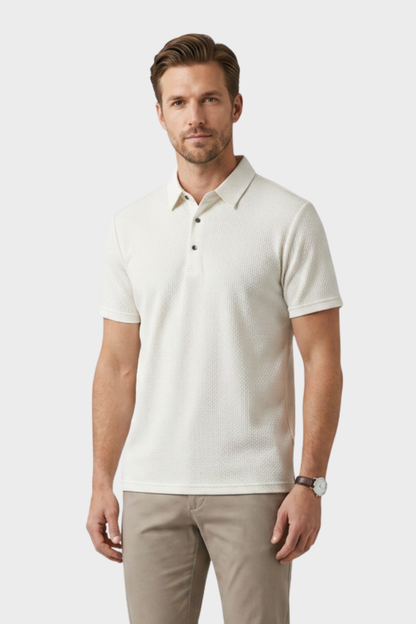 Men's Short Sleeve Polo Shirt with Button Placket