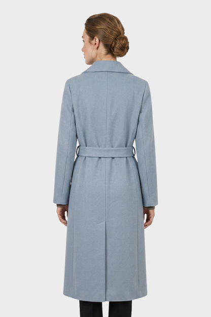 Women's Coat with Belt and Notched Collar