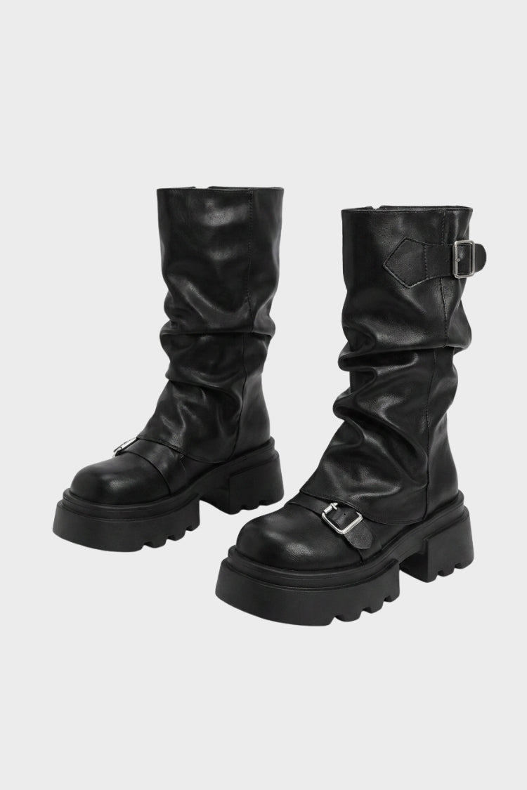 Women's Slouch Boots | Buckle Strap