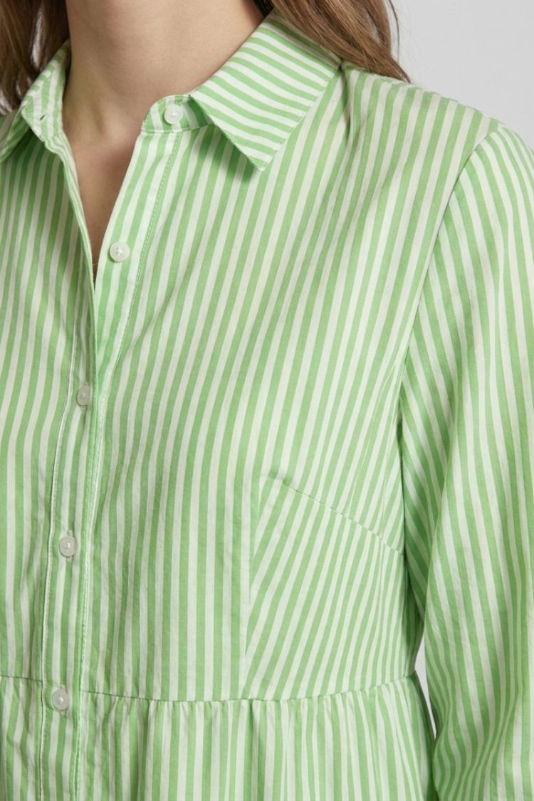 Women's Shirt Dress with Stripes and Button Placket