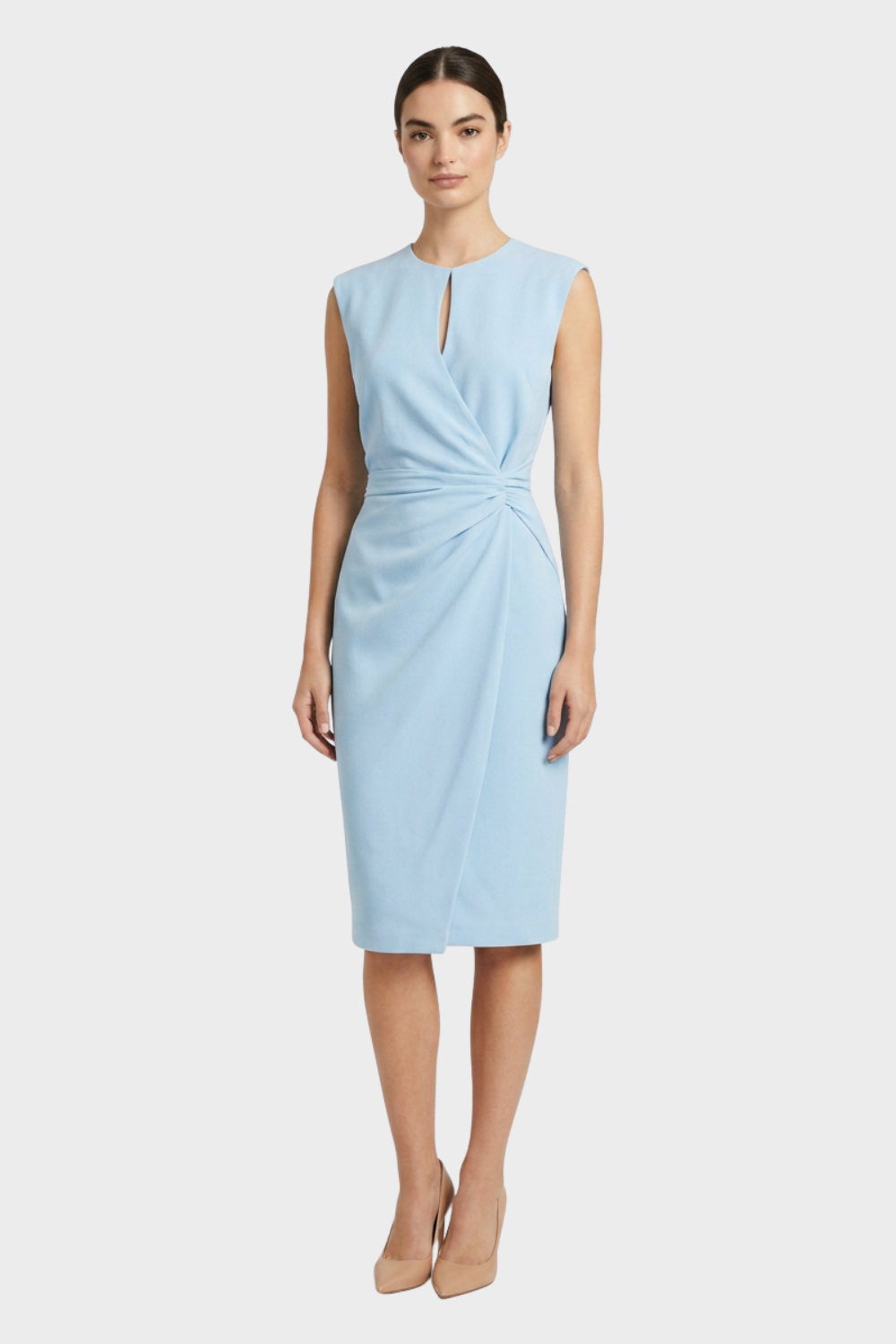 Women's Ruched Pencil Midi | Keyhole