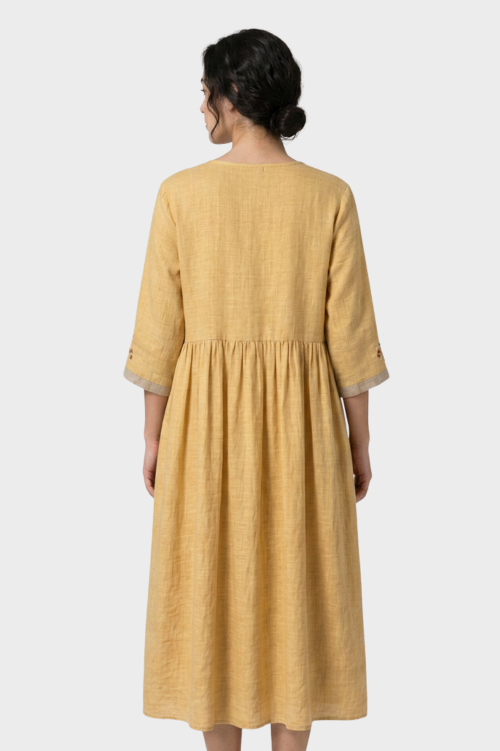 Women's Embroidered Midi Dress | Linen
