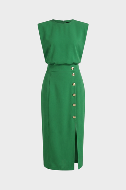 Women's Fitted Midi | Button Slit