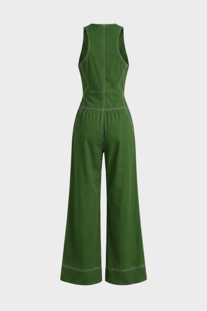 Women's Zip-Front Jumpsuit | Halter