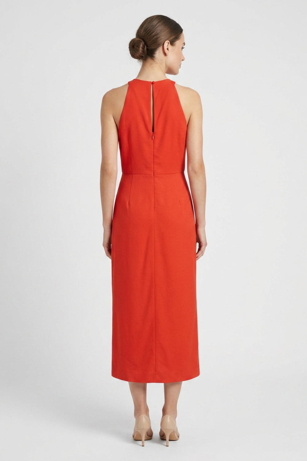 Women's Midi Dress Sleeveless with Slit