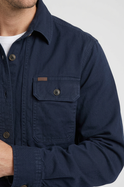 Men's Shirt with Chest Pockets and Button Placket