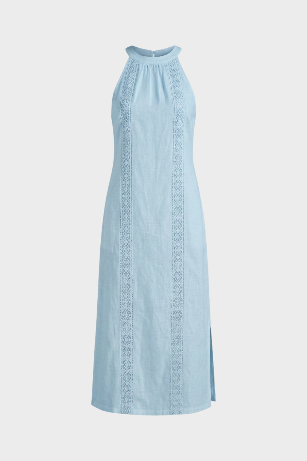 Women's Lace-Trim Linen Maxi | Slit