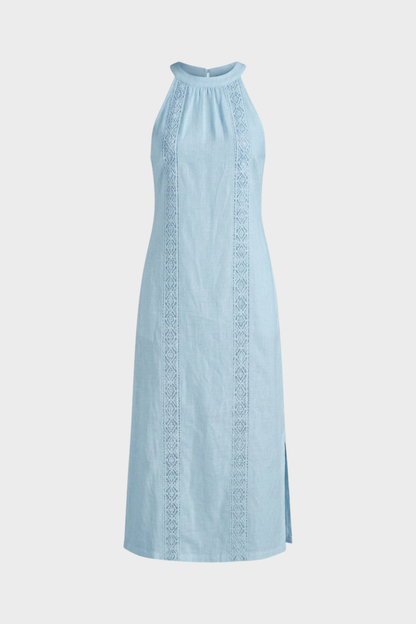 Women's Lace-Trim Linen Maxi | Slit