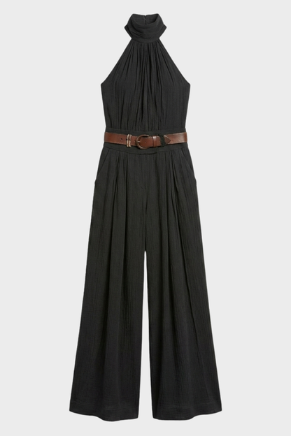 Women's High-Neck Jumpsuit | Wide-Leg