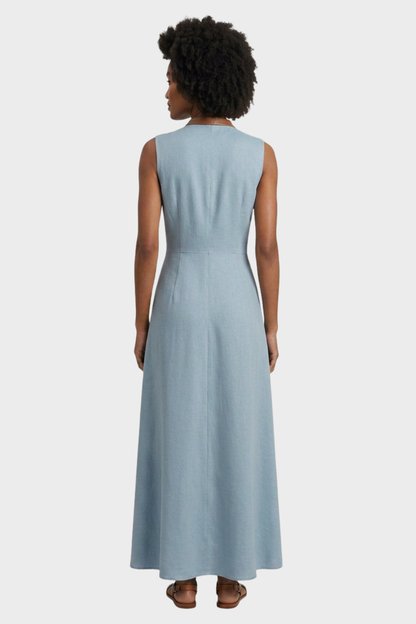 Women's Contrast-Trim Maxi | V-Neck