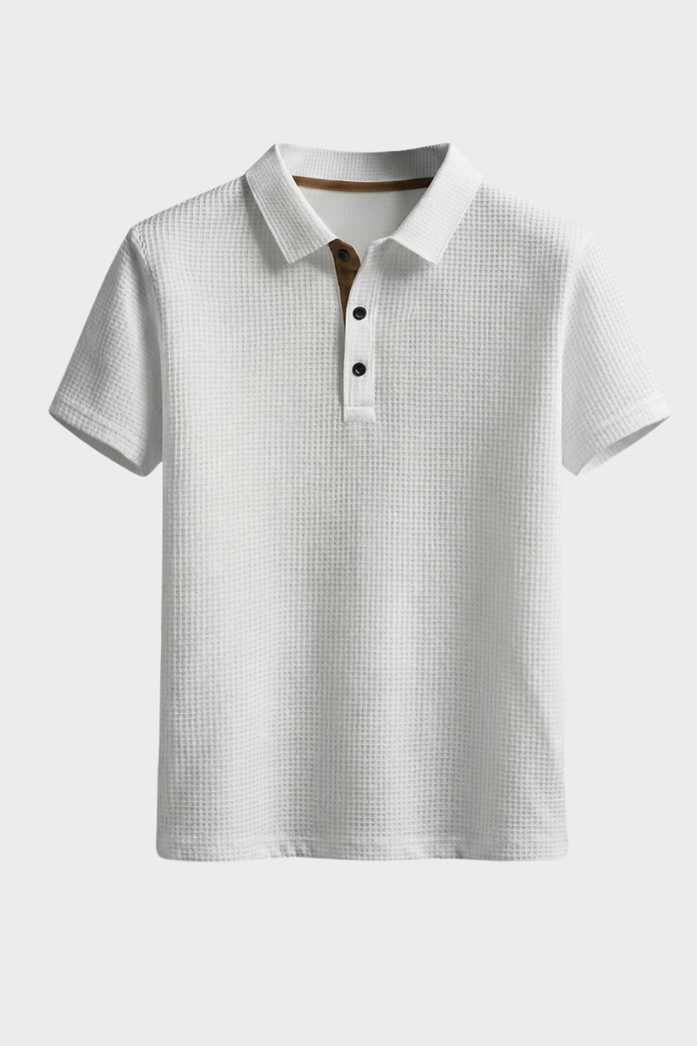 Men's Short Sleeve Polo Shirt with Button Placket