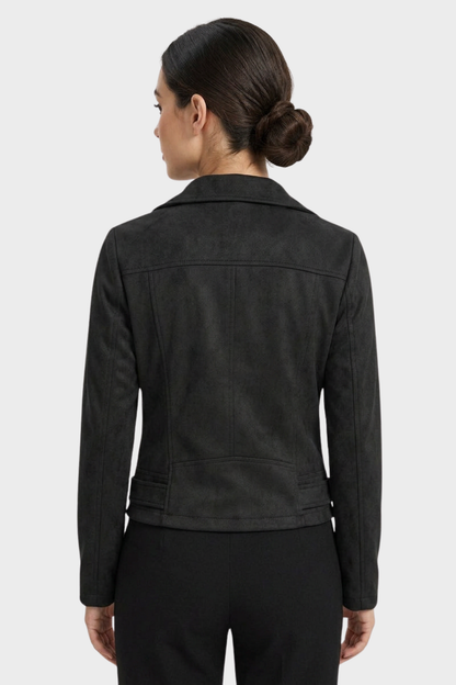 Women's Leather Biker Jacket with Zip