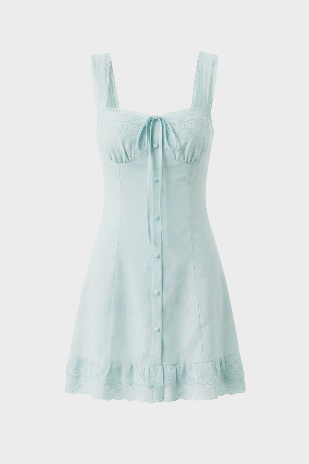 Summer Dress for Women - Strappy Dress with Button Placket