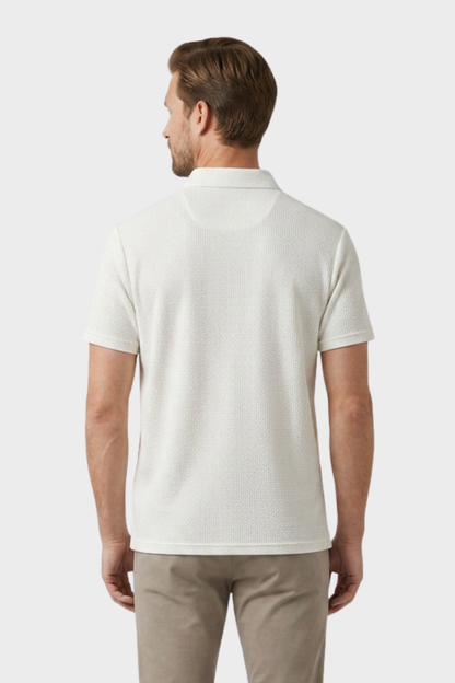 Men's Short Sleeve Polo Shirt with Button Placket