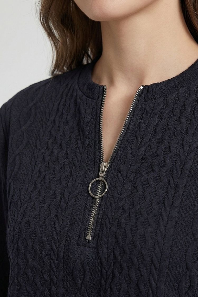 Women's Quarter-Zip Sweatshirt | Ribbed
