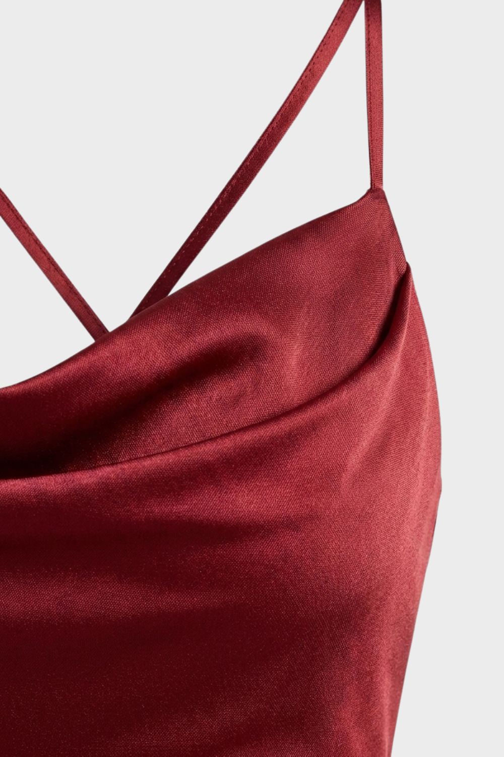 Women's Cowl-Neck Satin Maxi | Slit