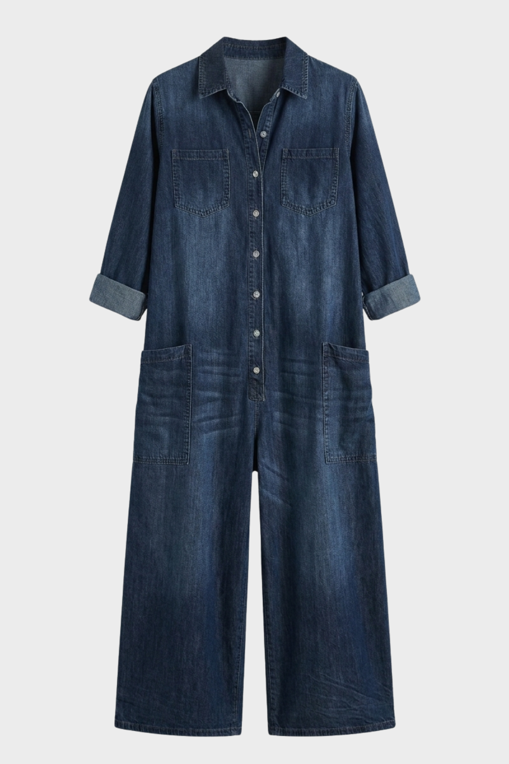 Women's Denim Jumpsuit | Collared