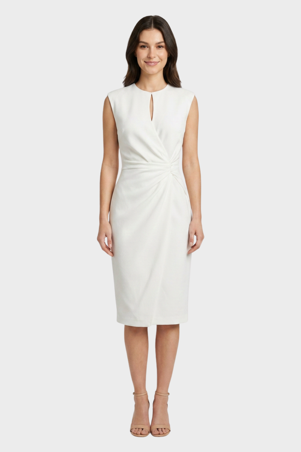Women's Ruched Pencil Midi | Keyhole